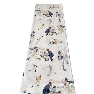Pottery Barn Kids Flat Sheet Baseball Print Cotton 94x62 Twin Sports Theme